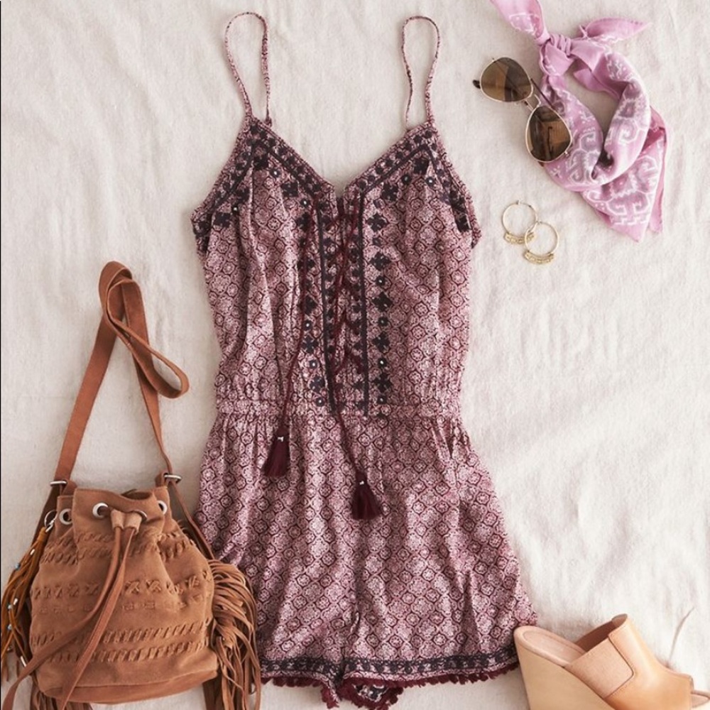 American Eagle Lace Up Romper